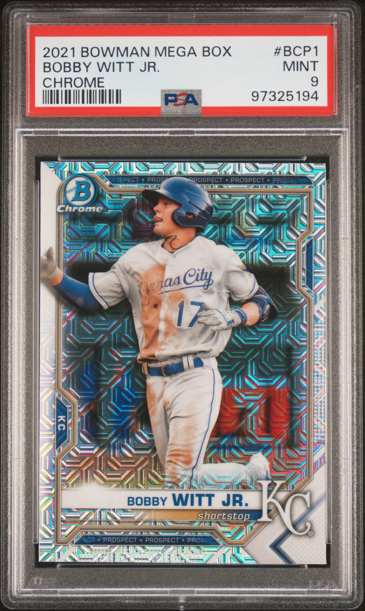2021 Bowman Mega Box Chrome Bobby Witt Jr. #Bcp1 (Chrome) Mint 9 front
