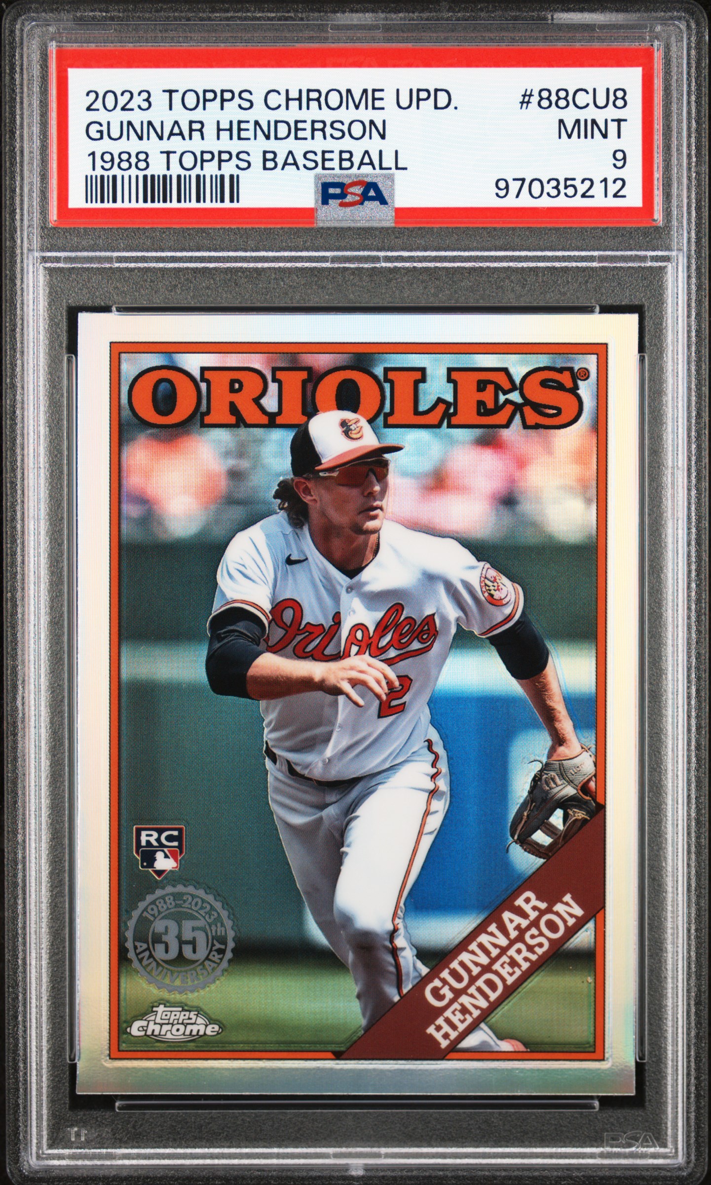 2023 Topps Chrome Update 1988 Topps Baseball Gunnar Henderson #88Cu8 Mint 9 front