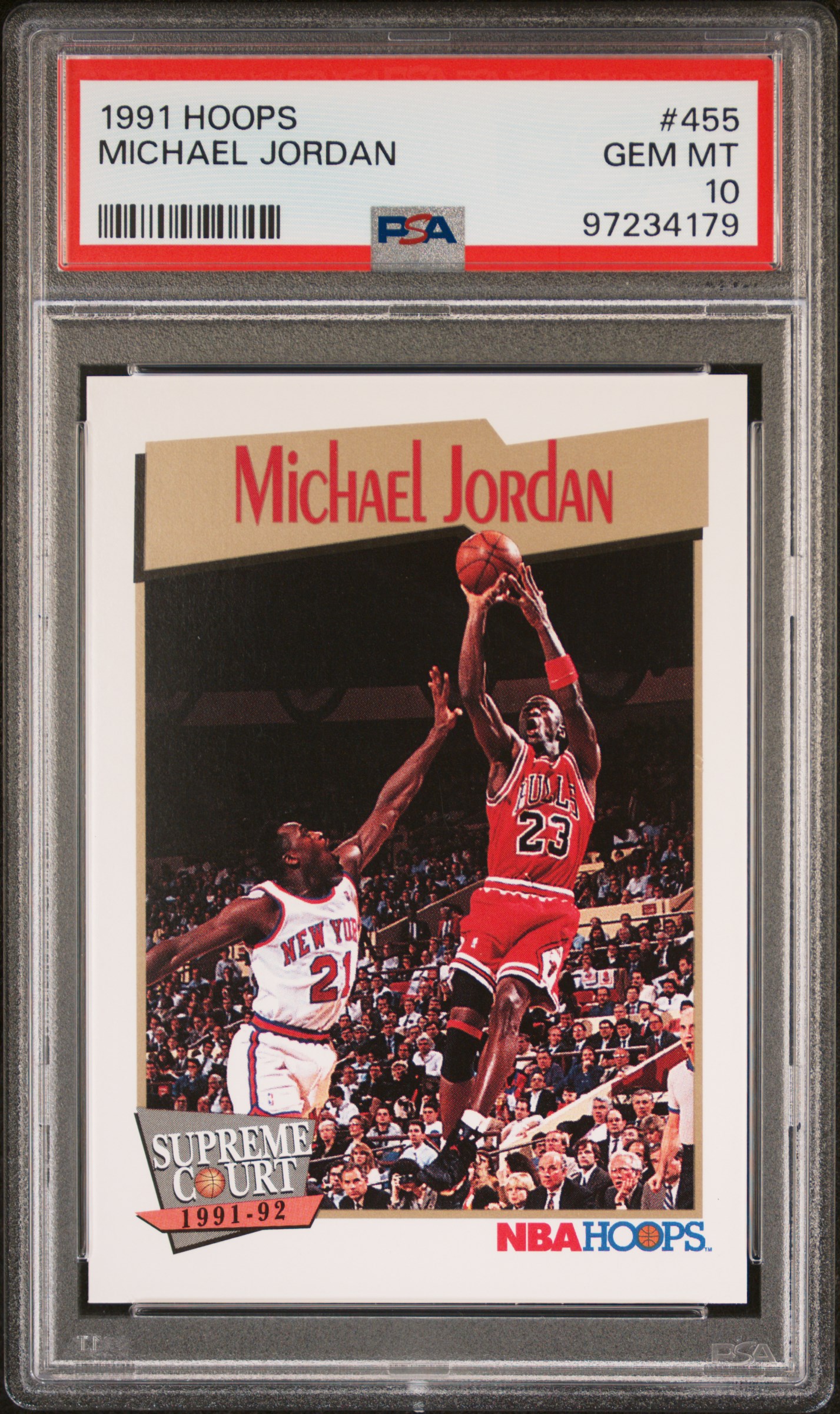 1991 Hoops Michael Jordan #455 Gem Mt 10 front