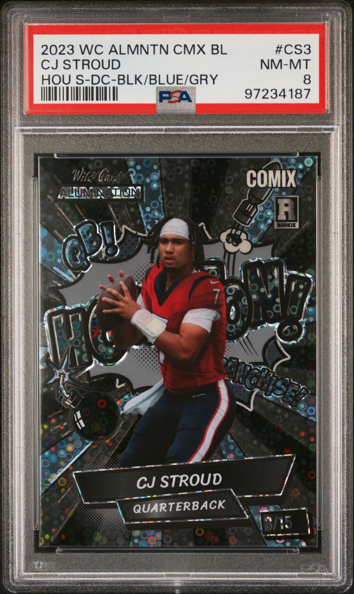 2023 Wild Card Alumination Comix Cj Stroud Edition Black Label Cj Stroud #Cs3 (Hou S-Dc-Blk/Blue/Gry) Nm-Mt 8 front