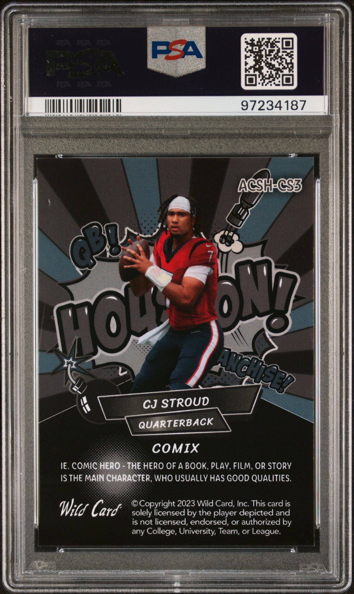 2023 Wild Card Alumination Comix Cj Stroud Edition Black Label Cj Stroud #Cs3 (Hou S-Dc-Blk/Blue/Gry) Nm-Mt 8 back