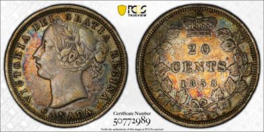 1858 20C Coinage ↑↓ XF45