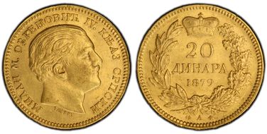 1879-A 20 Din KM-14  Au MS62