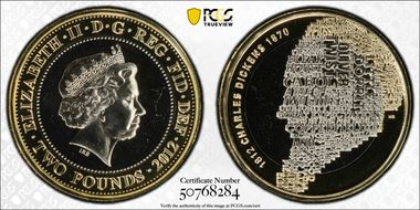2012 £2 S-K29 Charles Dickens MS66