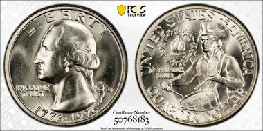 1976-S 25C Silver MS68