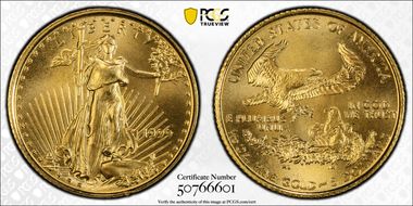1999 $5 Gold Eagle MS70