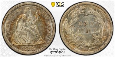 1876-CC 10C AU58