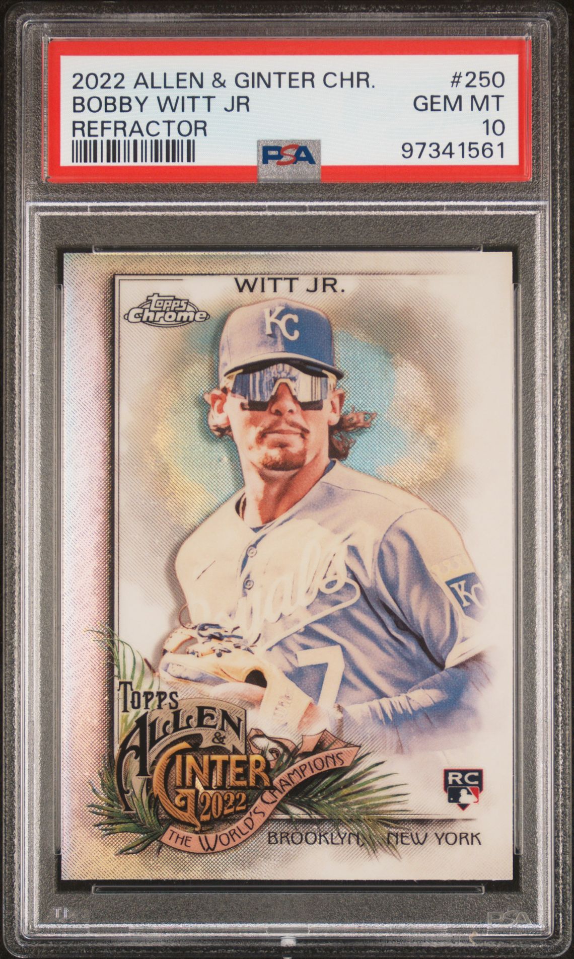 2022 Topps TOPPS ALLEN & GINTER CHROME REFRACTOR #250 Bobby Witt Jr front