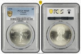 1975 $5 1976 Olympics - Marathon MS69