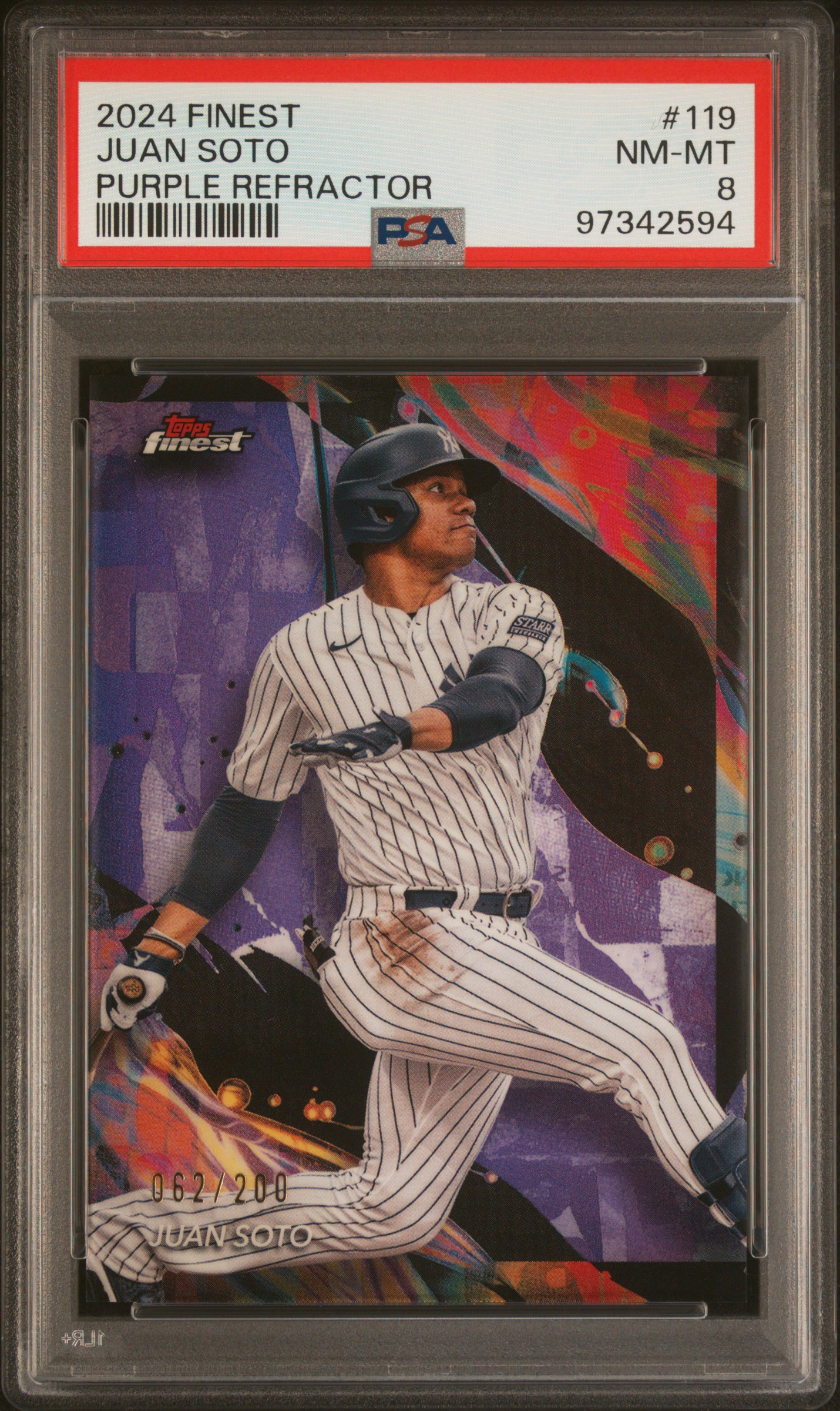 2024 Topps Finest Juan Soto #119 (Purple Refractor) Nm-Mt 8 front
