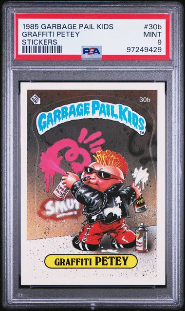 1985 Topps Garbage Pail Kids Series 1 STICKERS #30B Graffiti Petey front
