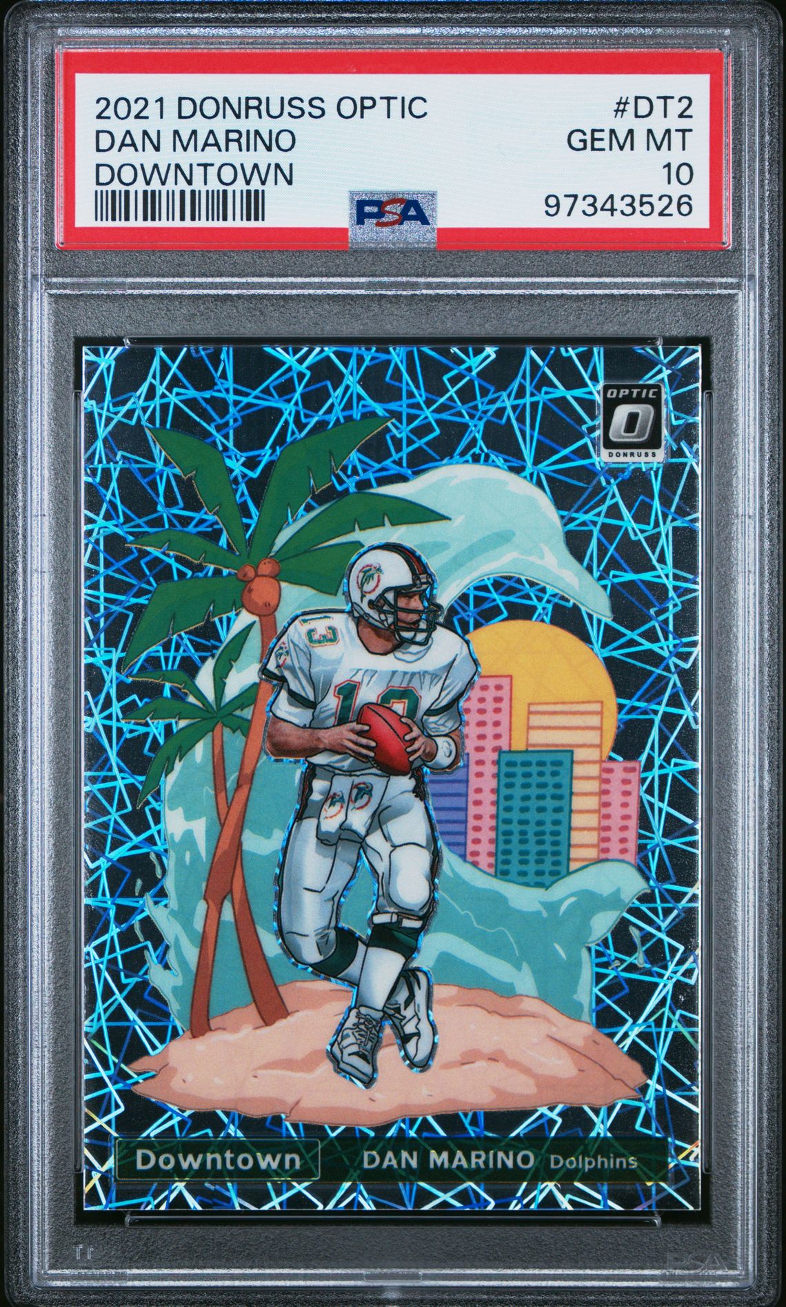2021 Panini Donruss Optic Downtown Dan Marino #Dt2 (Downtown) Gem Mt 10 front