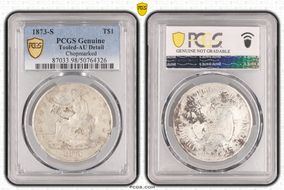 1873-S T$1 Chopmarked N1