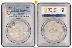 1876-CC T$1 Chopmarked N1