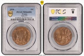 1910 10C Gad-277 MS66RB