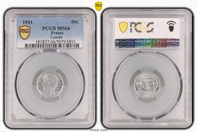 1941 50C Lourde MS66