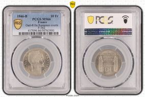 1946-B 10 Fr Gad-810a Rameaux courts F-362 MS66