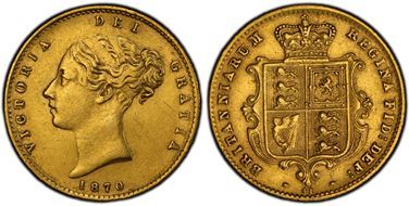 1870 1/2 Sov S-3860 AU50