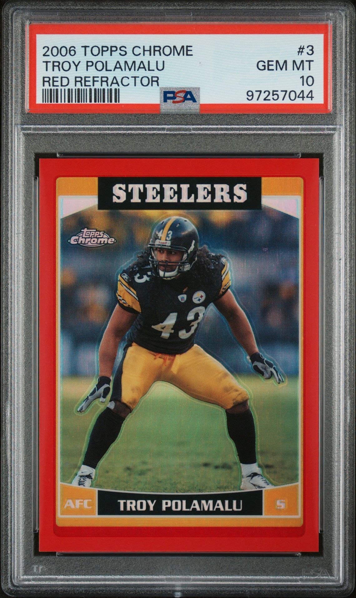 2006 Topps TOPPS CHROME Red Refractor #3 Troy Polamalu front