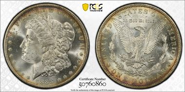 1888-O $1 VAM 9, Doubled Arrows MS63