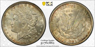 1921-D $1 VAM 1N, Unicorn MS62