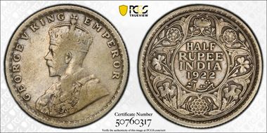 1922(C) 1/2 Rup SW-8.93 N1