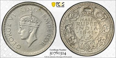 1941(B) 1/2 Rup SW-9.53 N1