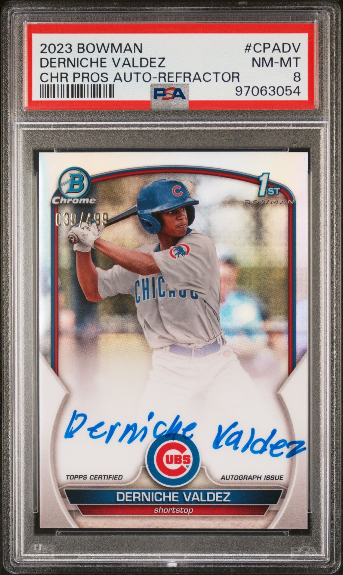 2023 Bowman BOWMAN CHROME PROSPECT AUTOGRAPHS Refractor #CPADV Derniche Valdez front