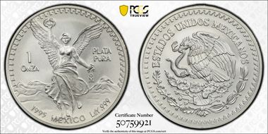 1995-Mo Onza Libertad Ag MS68