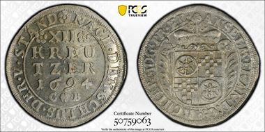 1694-CB 12 Kr KM-208  Ag MS64