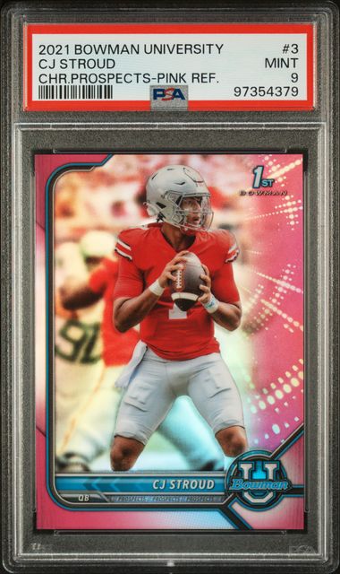 2021 Bowman Pink Refractor #3 Cj Stroud front