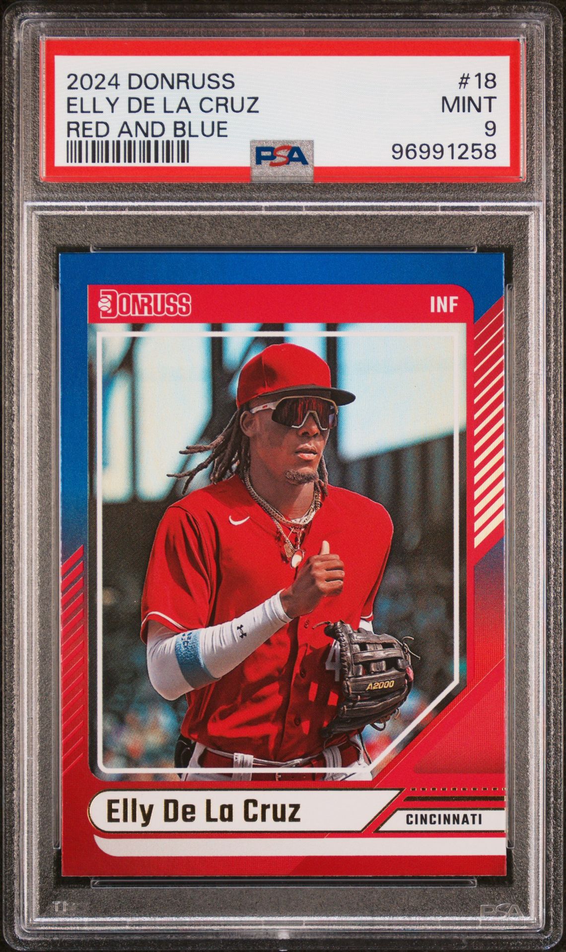 2024 Panini PANINI DONRUSS RED AND BLUE #18 Elly De La Cruz front