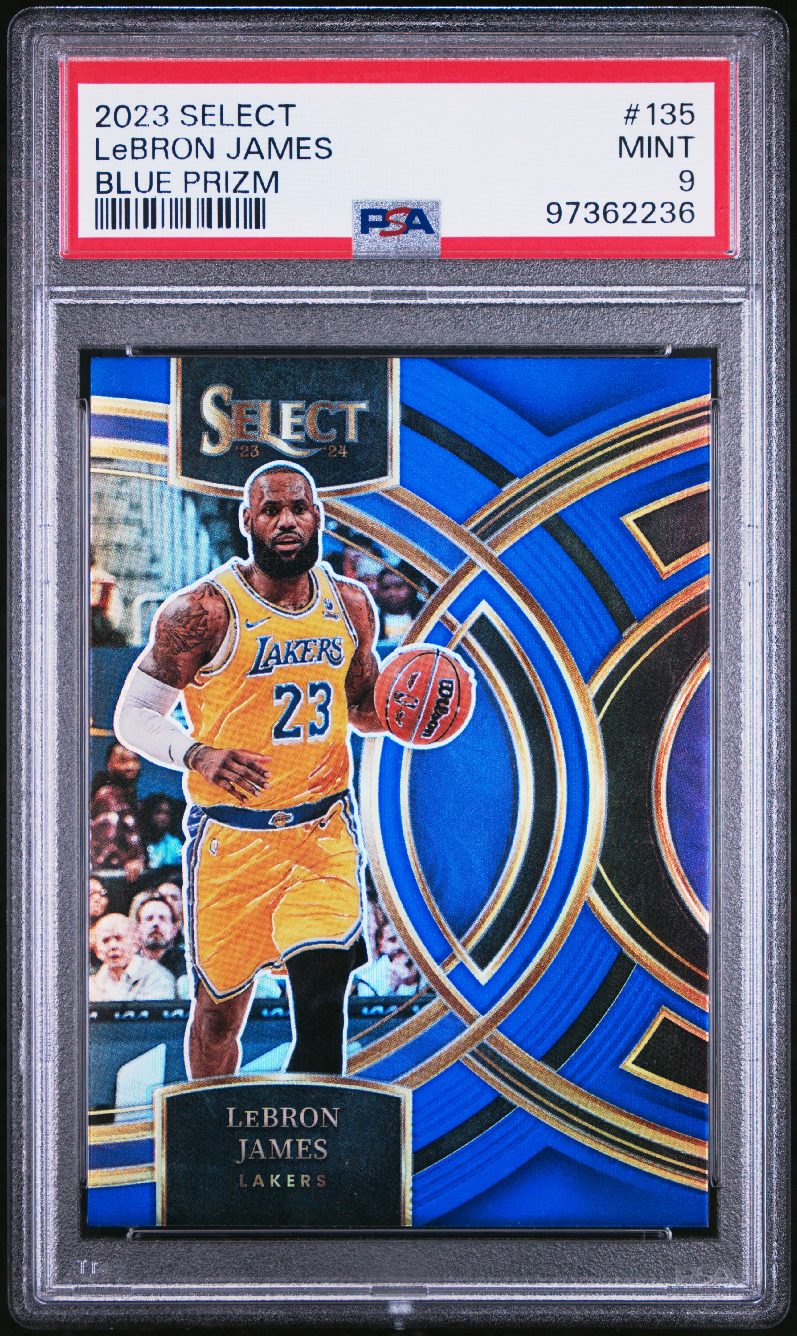 2023 Panini Select Lebron James #135 (Blue Prizm) Mint 9 front