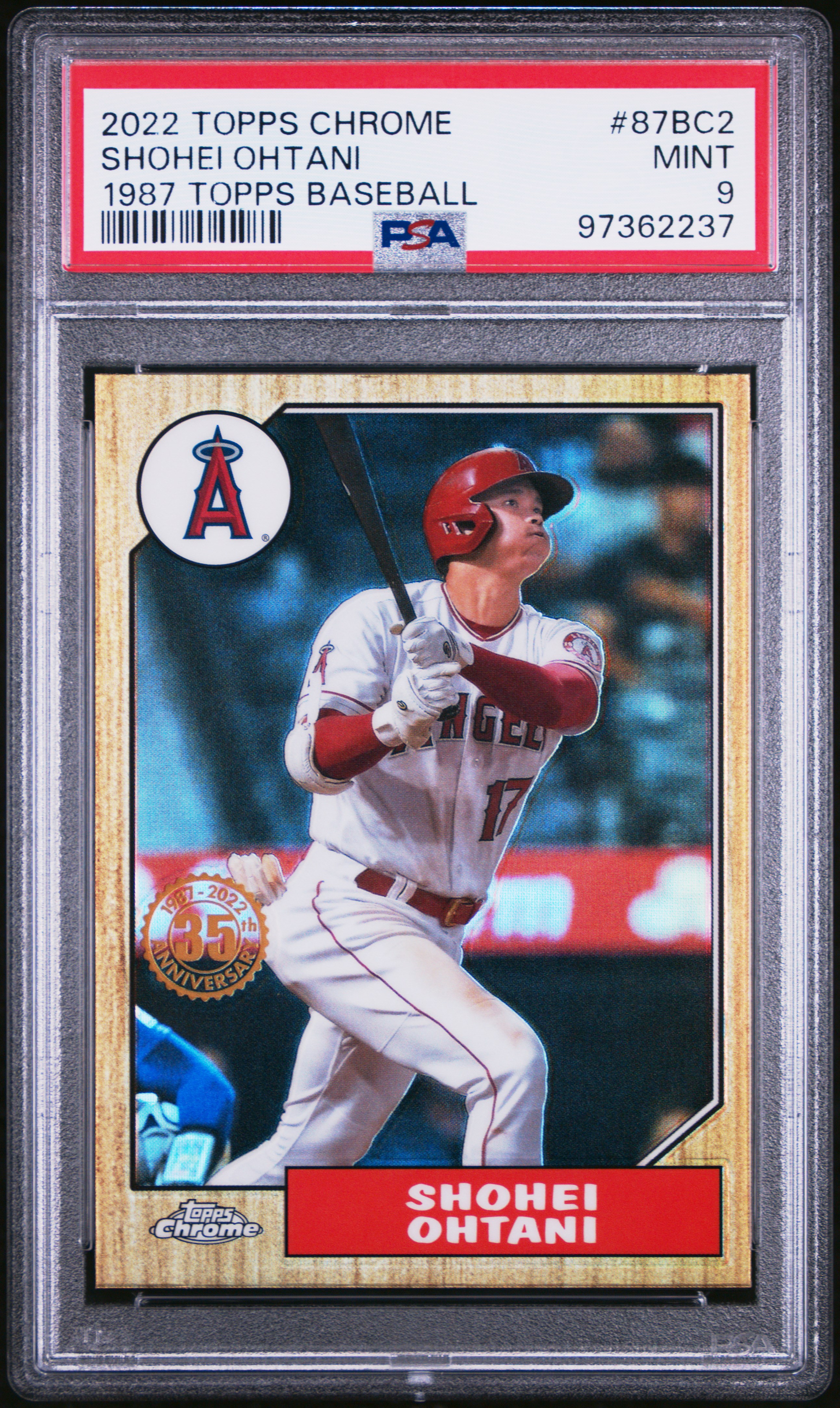 2022 Topps Chrome 1987 Topps Baseball Shohei Ohtani #87Bc2 (1987 Topps Baseball) Mint 9 front
