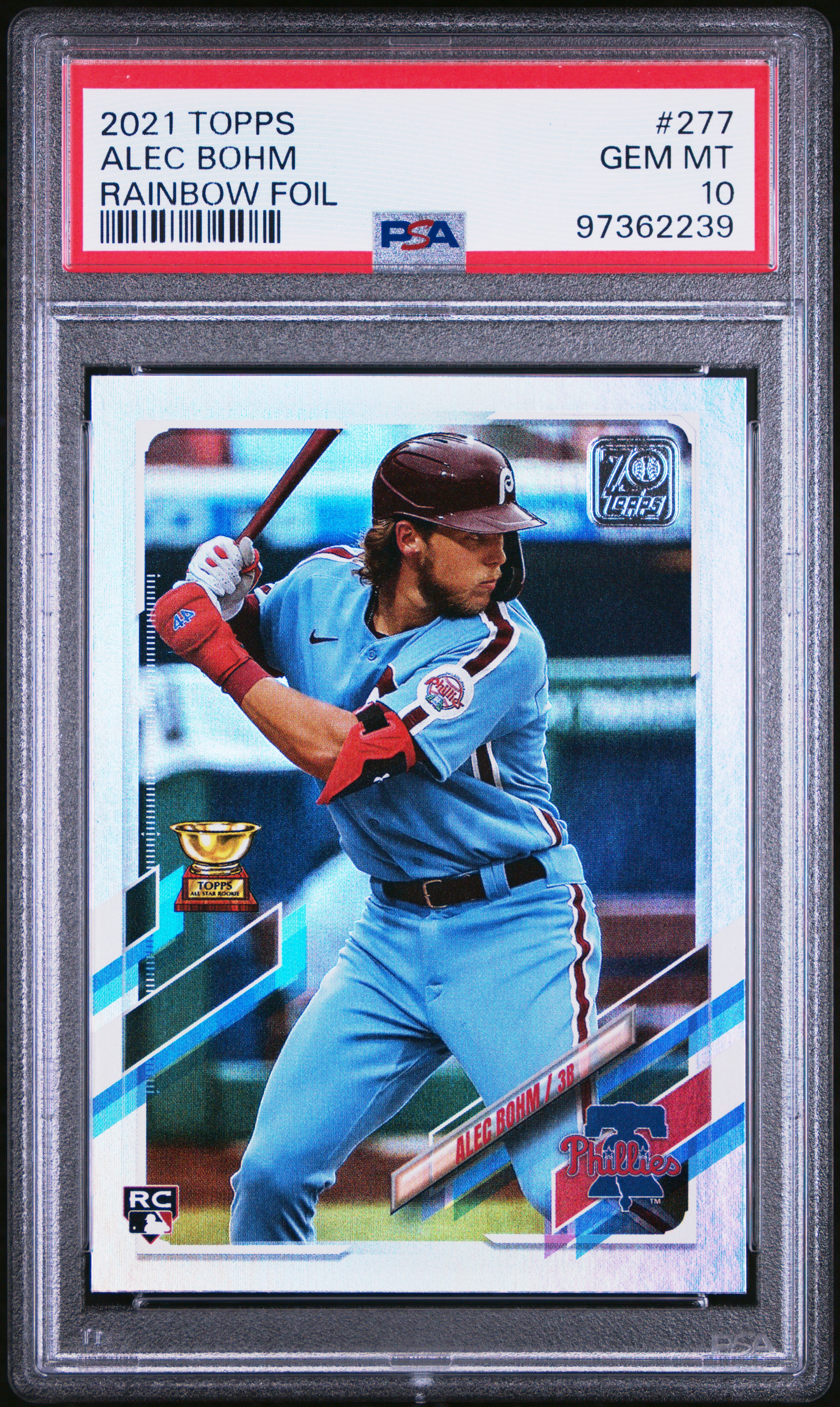 2021 Topps Alec Bohm #277 (Rainbow Foil) Gem Mt 10 front