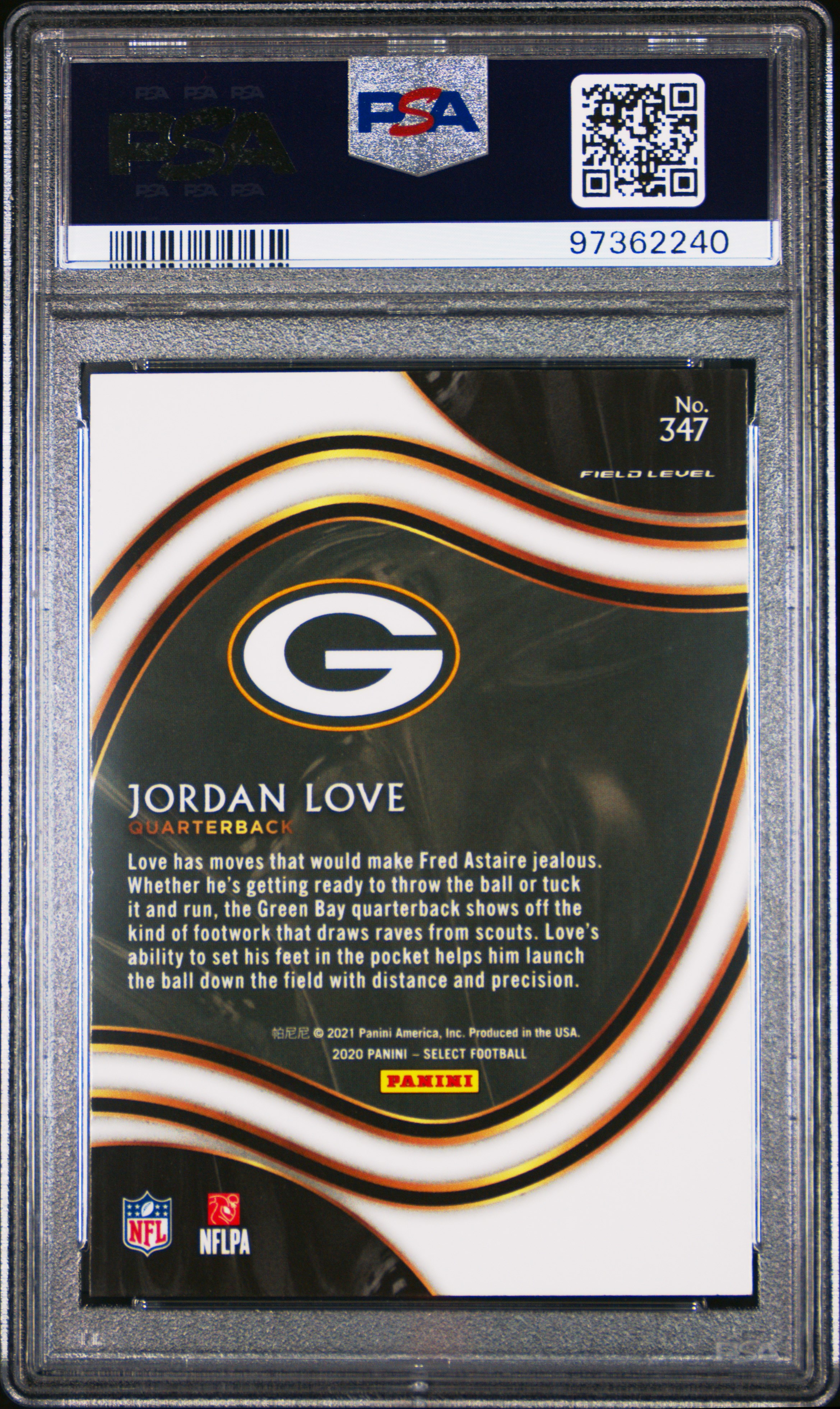 2020 Panini Select Jordan Love #347 Mint 9 back