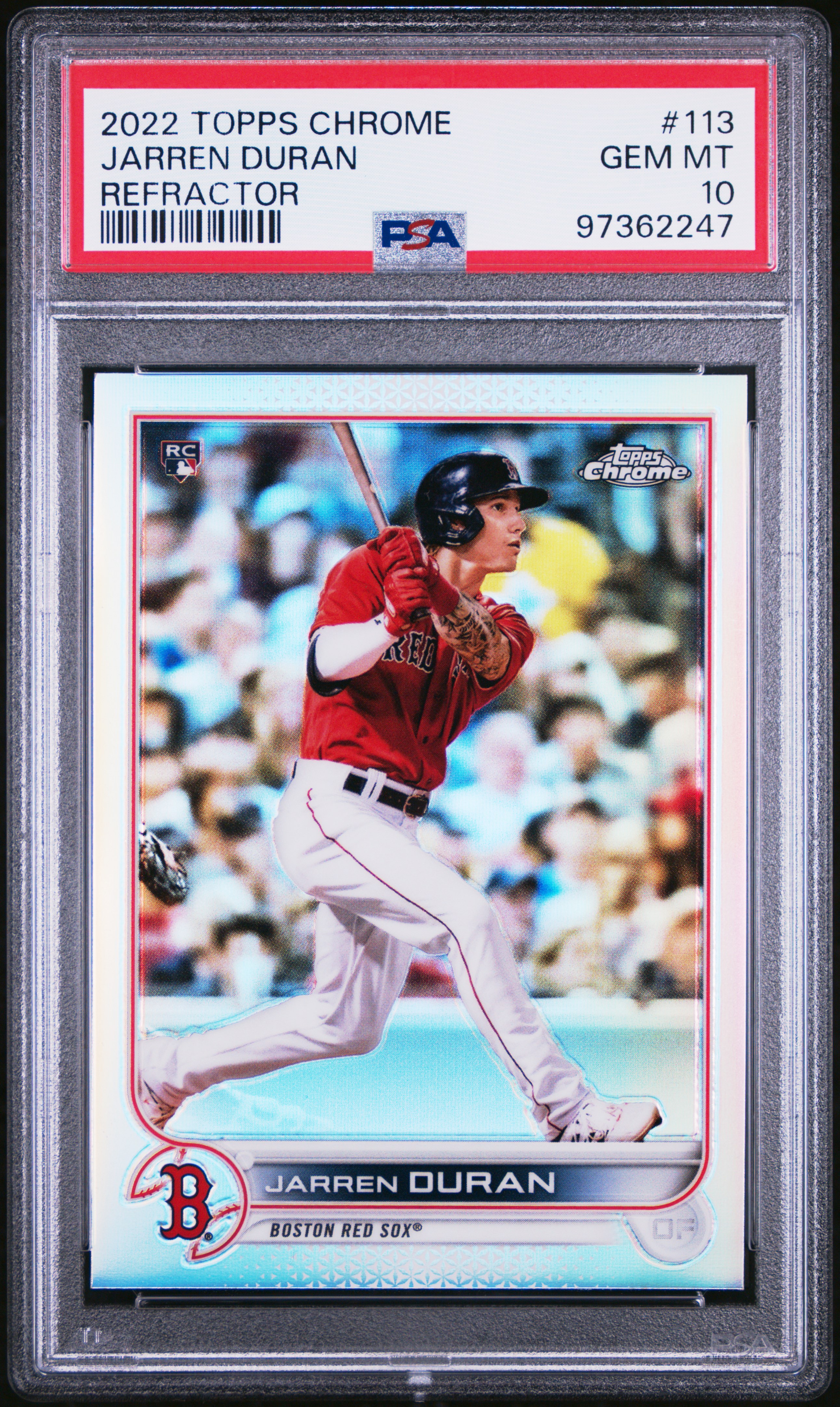 2022 Topps Chrome Jarren Duran #113 (Refractor) Gem Mt 10 front