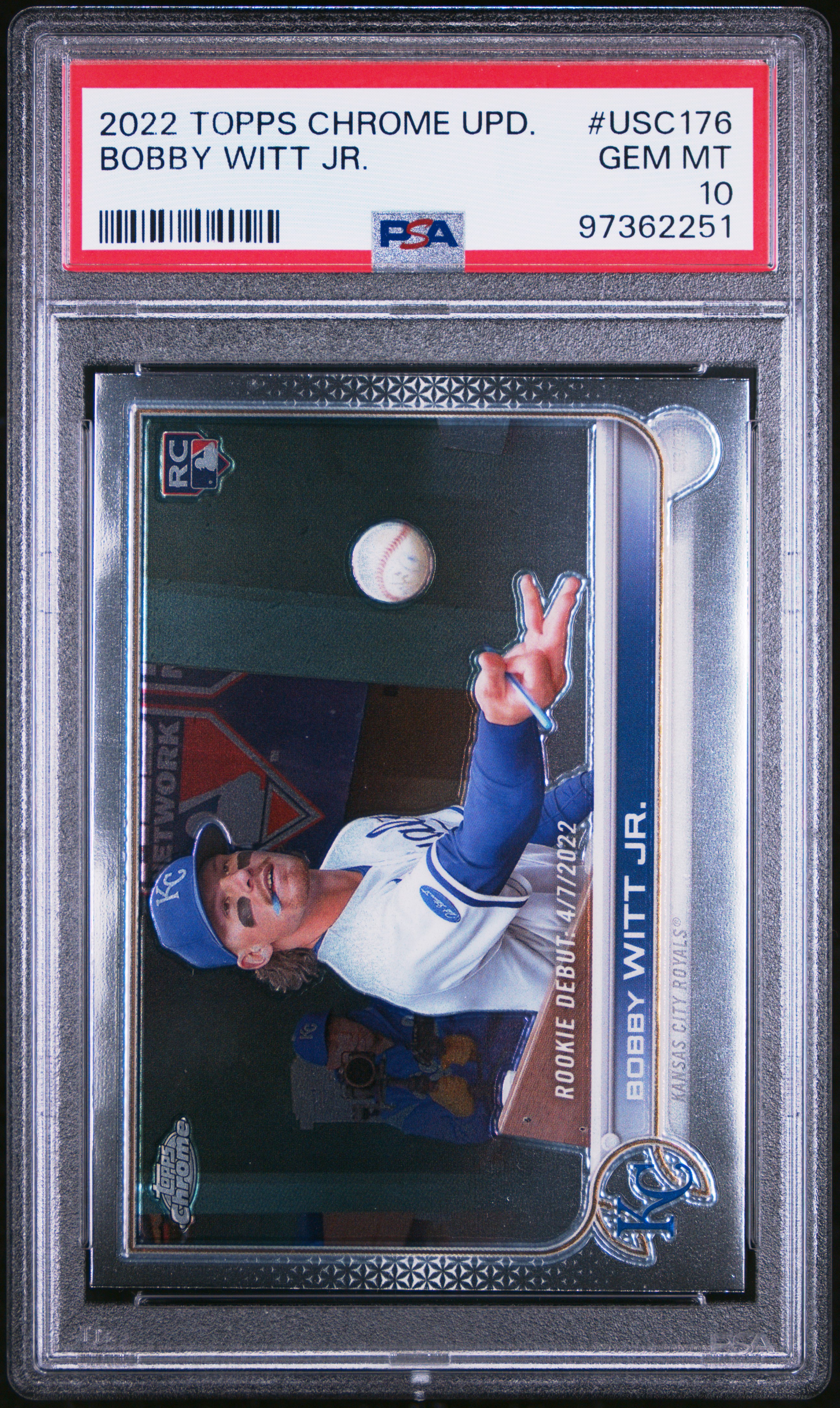 2022 Topps Chrome Update Bobby Witt Jr. #Usc176 Gem Mt 10 front