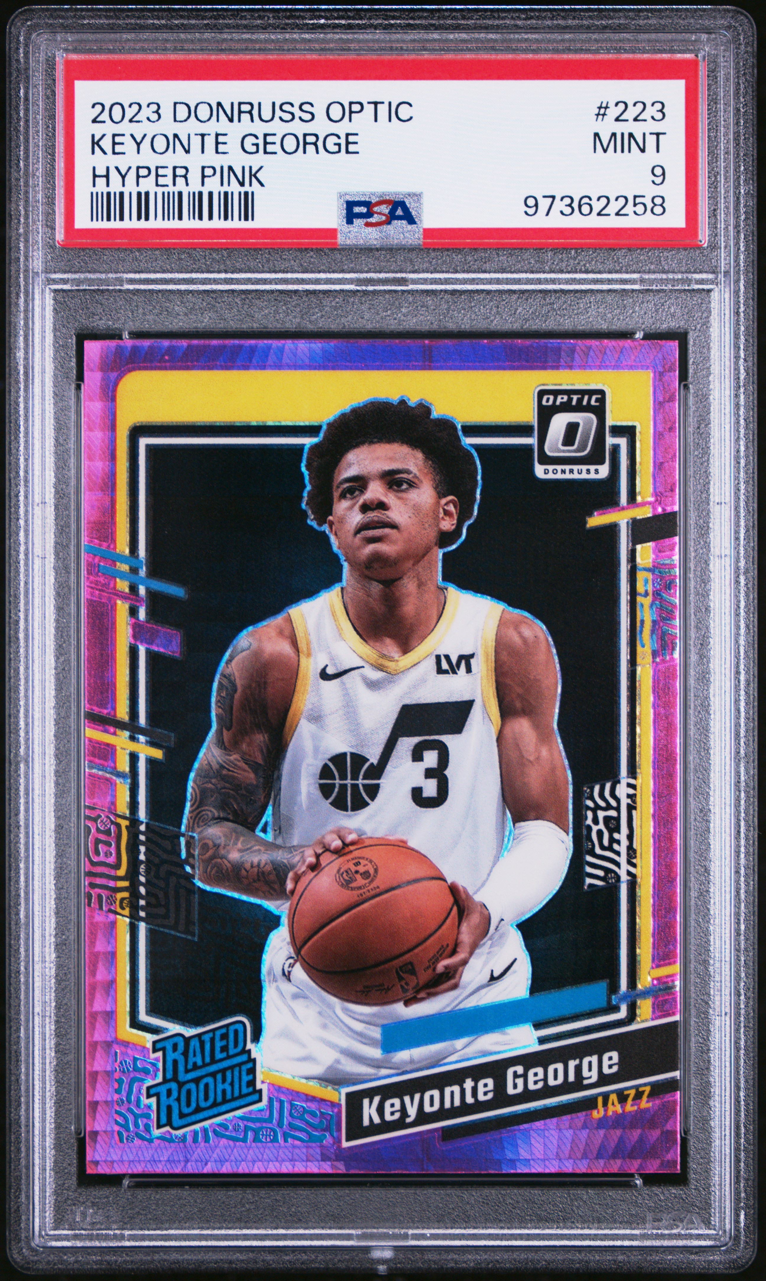 2023 Panini Donruss Optic Keyonte George #223 (Hyper Pink) Mint 9 front