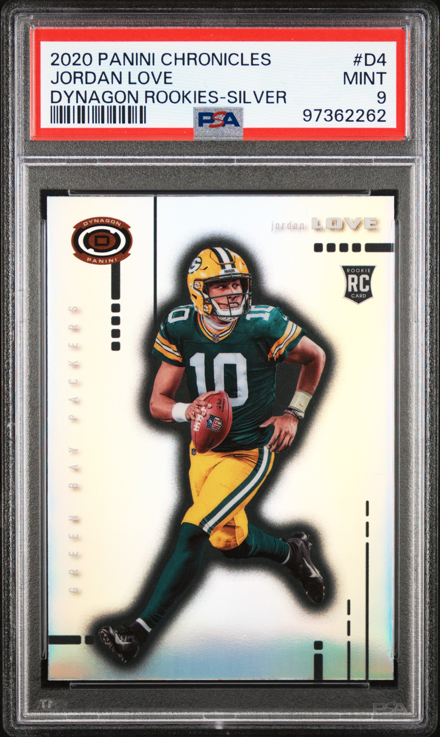 2020 Panini Chronicles Dynagon Rookies Jordan Love #D4 (Dynagon Rookies-Silver) Mint 9 front