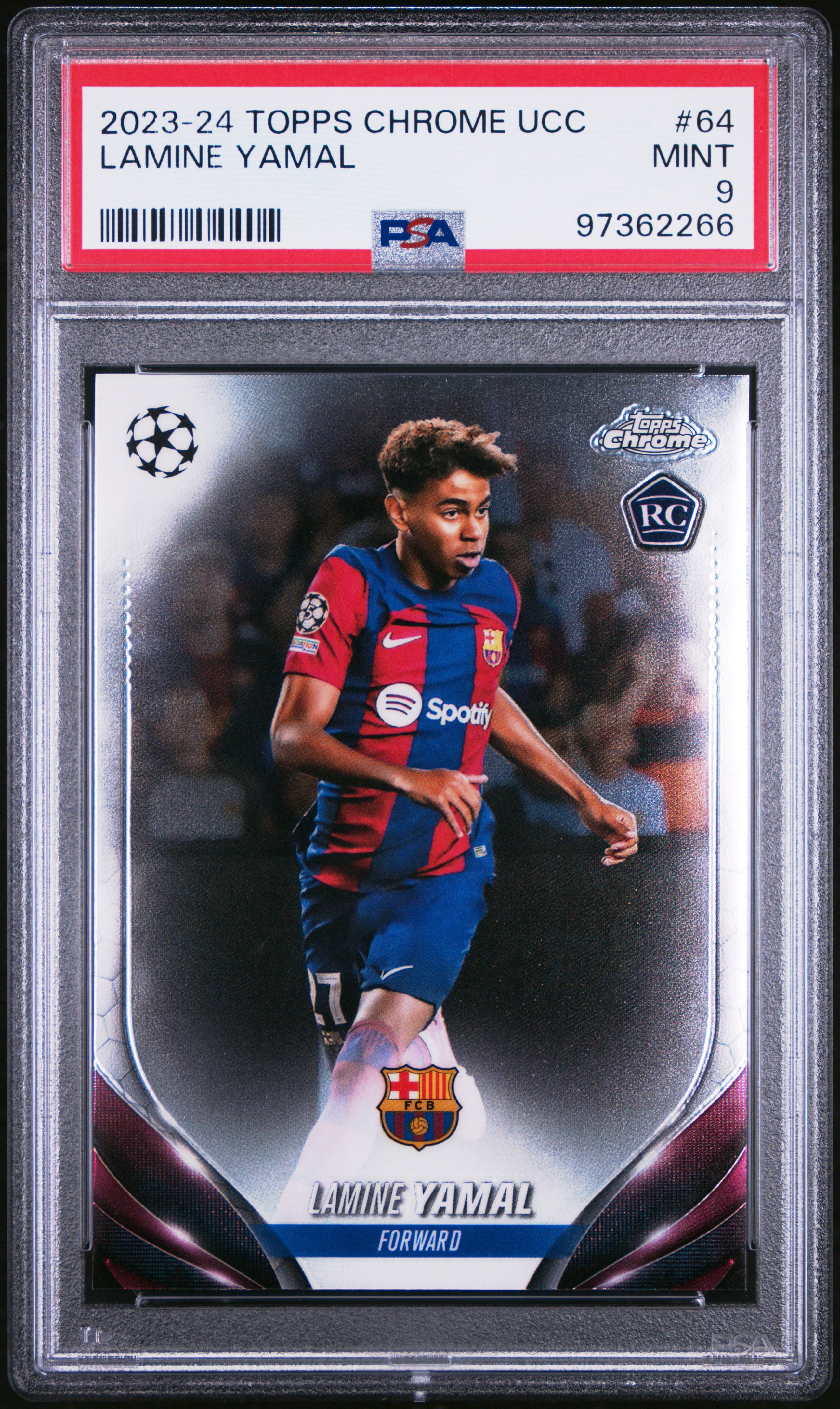 2023-24 Topps Chrome Uefa Club Competitions Lamine Yamal #64 Mint 9 front