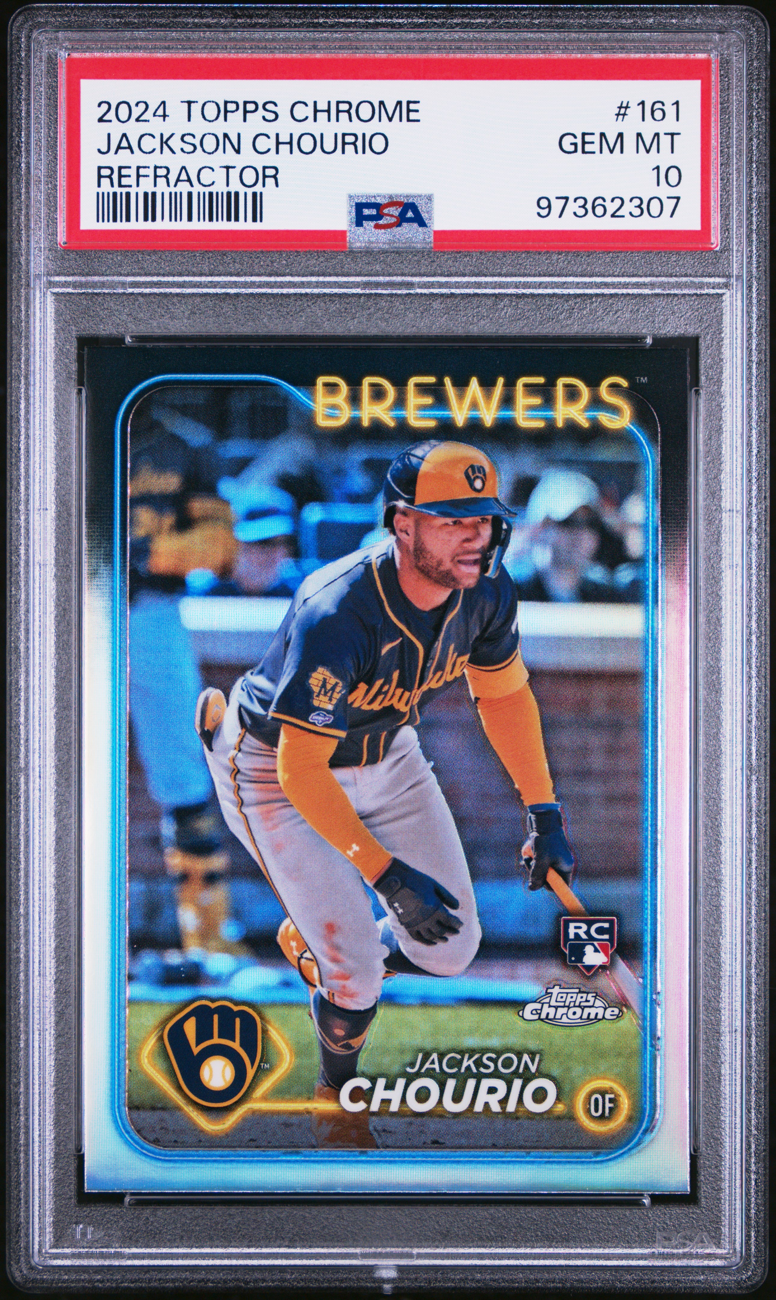 2024 Topps Chrome Jackson Chourio #161 (Refractor) Gem Mt 10 front