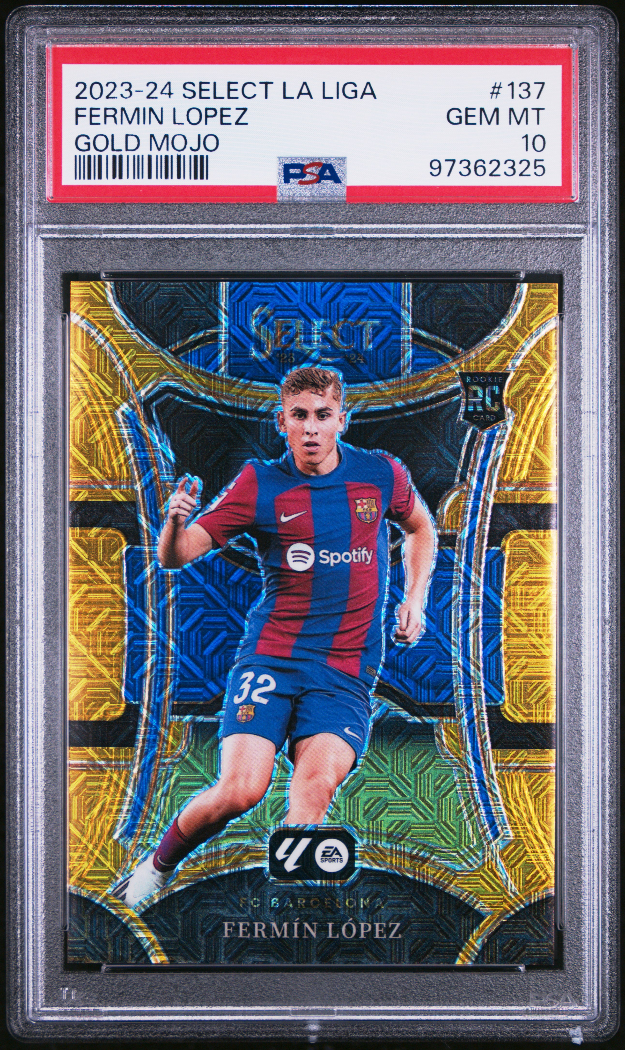 2023-24 Panini Select La Liga Fermin Lopez #137 (Gold Mojo) Gem Mt 10 front