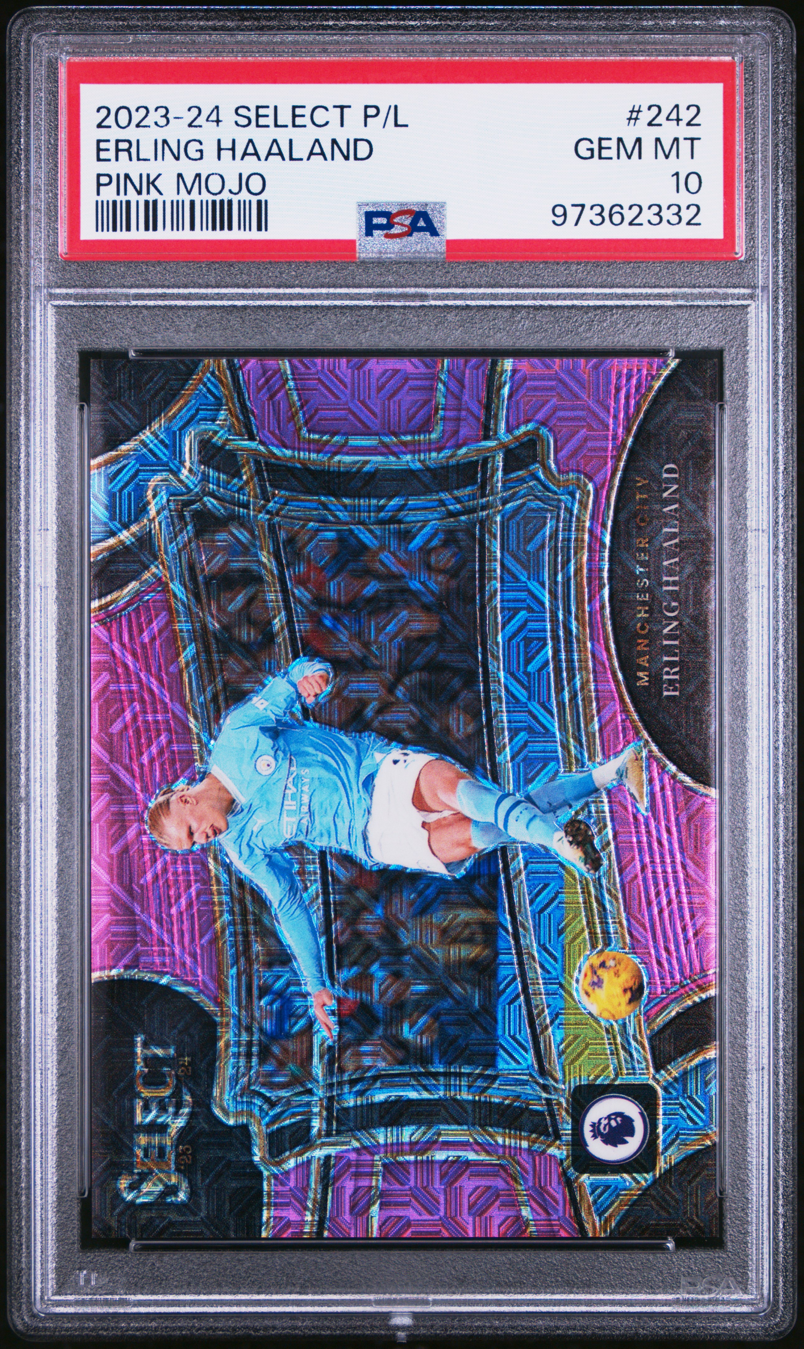 2023-24 Panini Select Premier League Erling Haaland #242 (Pink Mojo) Gem Mt 10 front