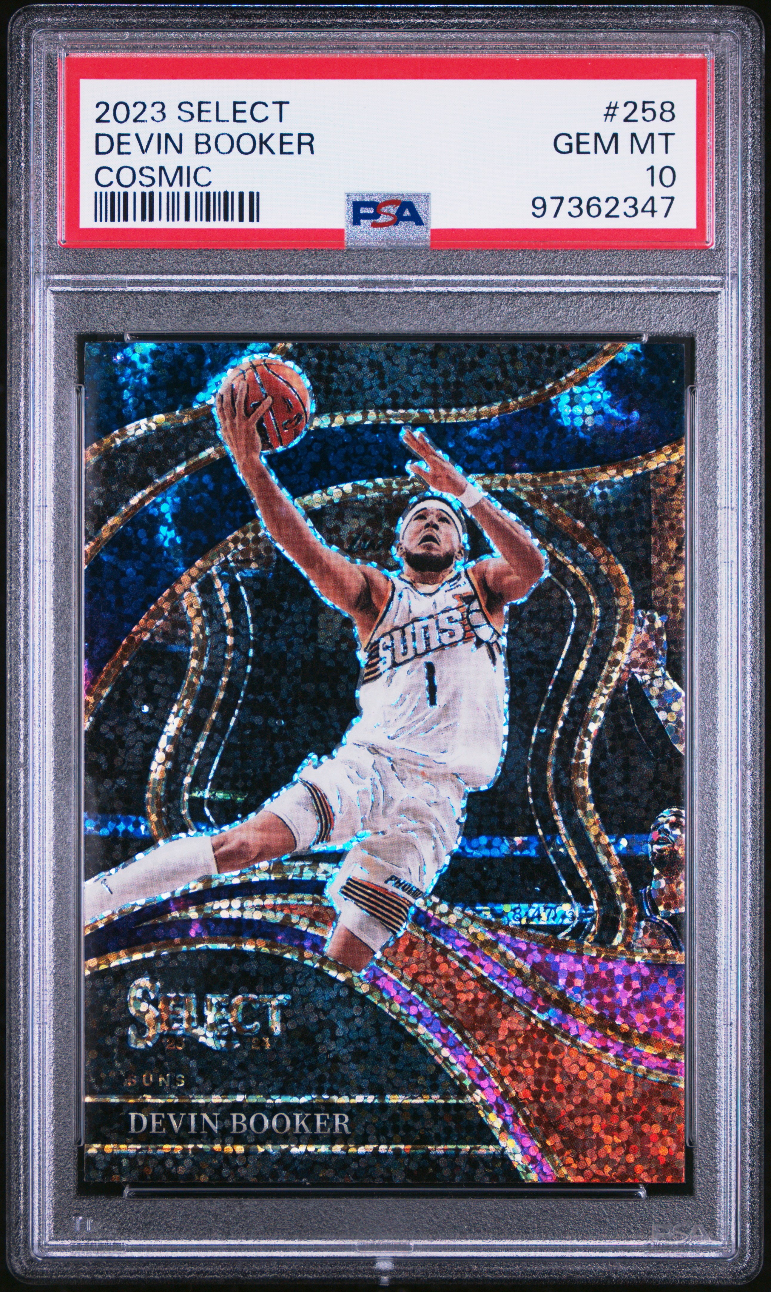 2023 Panini Select Devin Booker #258 (Cosmic) Gem Mt 10 front