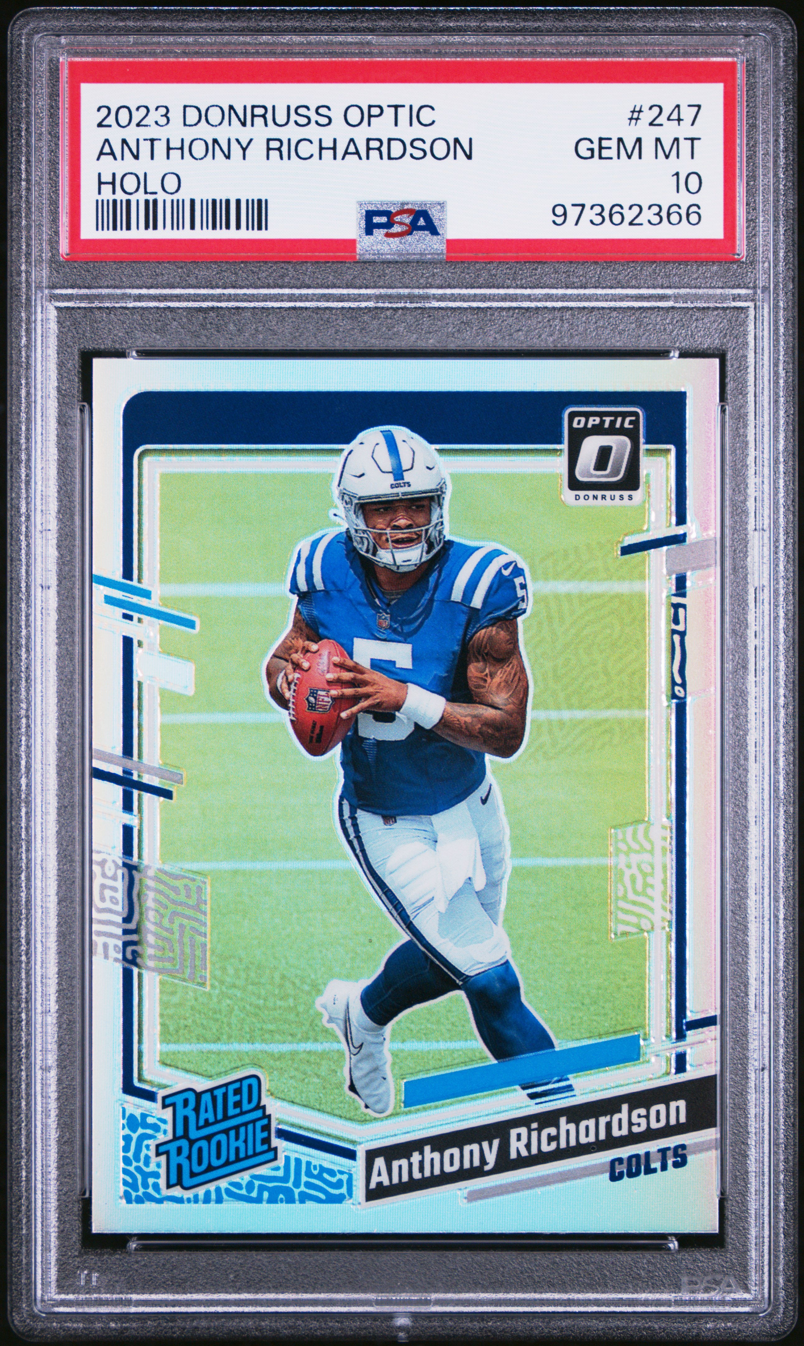 2023 Panini Donruss Optic Anthony Richardson #247 (Holo) Gem Mt 10 front