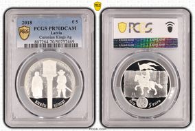 2018 € 5 Curonian Kings Ag PR70DCAM