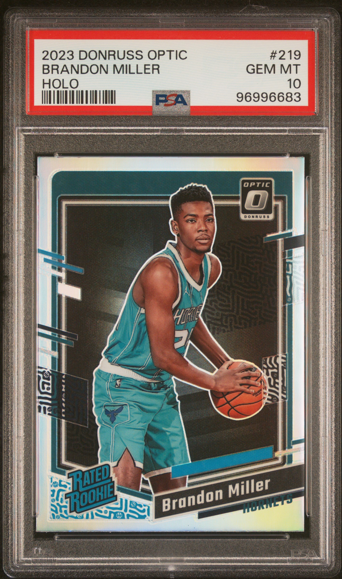 2023 Panini Donruss Optic Brandon Miller #219 (Holo) Gem Mt 10 front