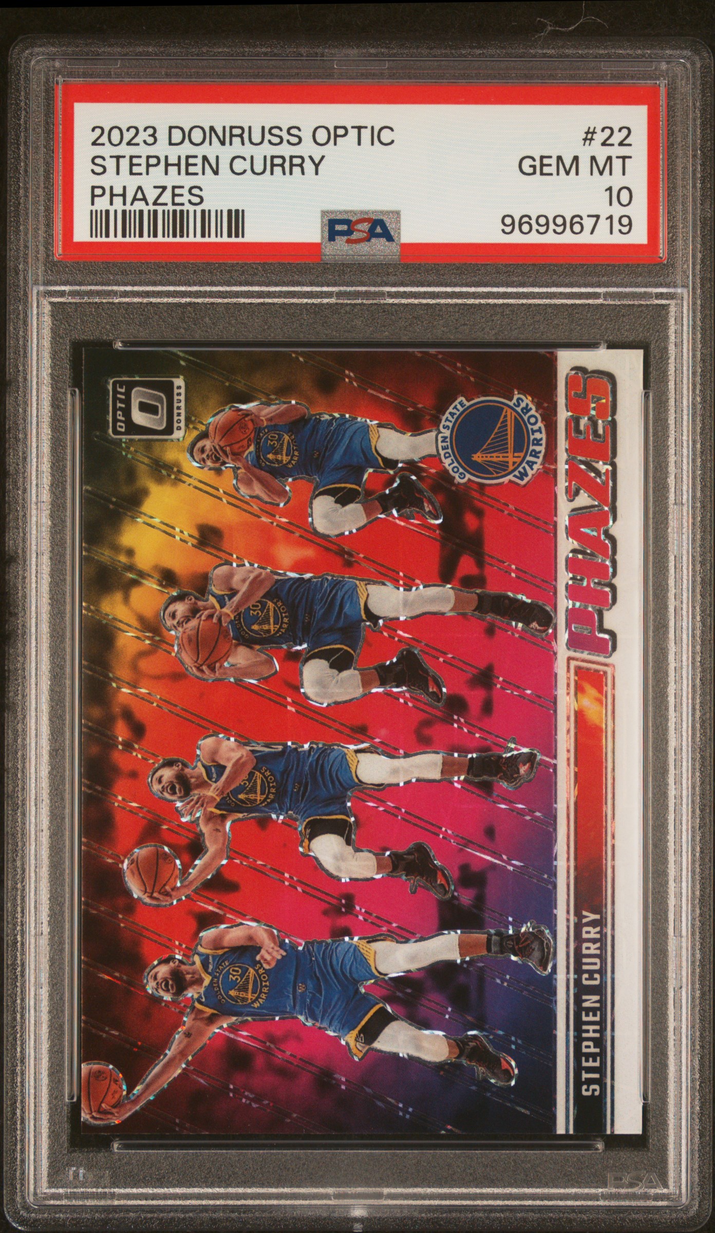 2023 Panini Donruss Optic Phazes Stephen Curry #22 Gem Mt 10 front