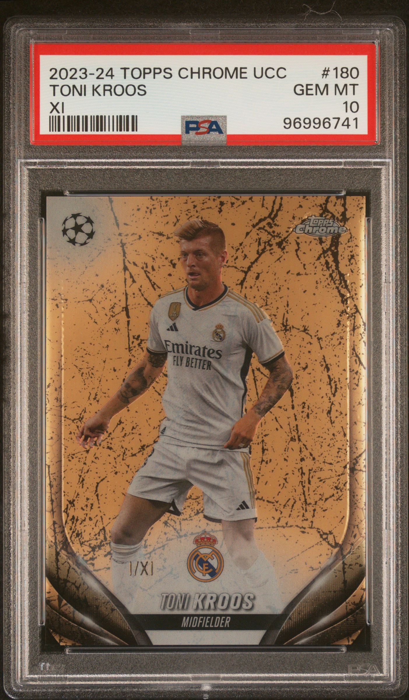 2023-24 Topps Chrome Uefa Club Competitions Toni Kroos #180 (Xi) Gem Mt 10 front